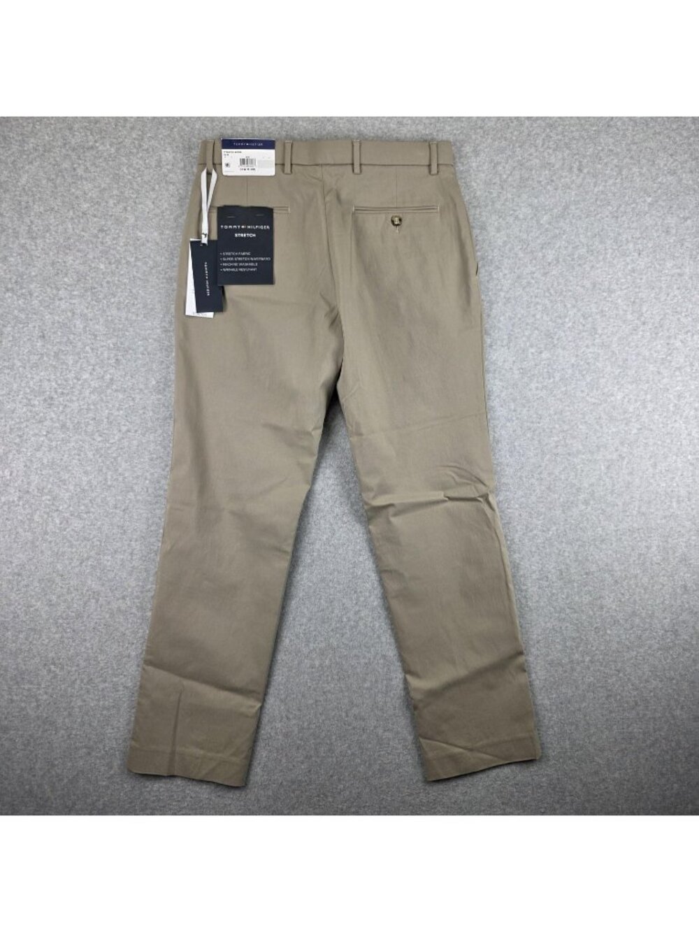 Tommy Hilfiger Pants Mens 31x30 Beige Slim Chino Stretch Flat Front NWT
